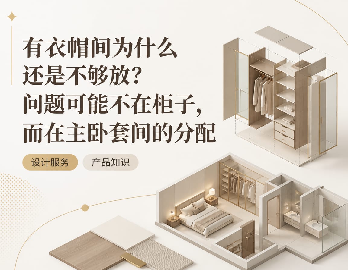 有衣帽间为什么还是不够放？问题可能不在柜子，而在主卧套间的分配
