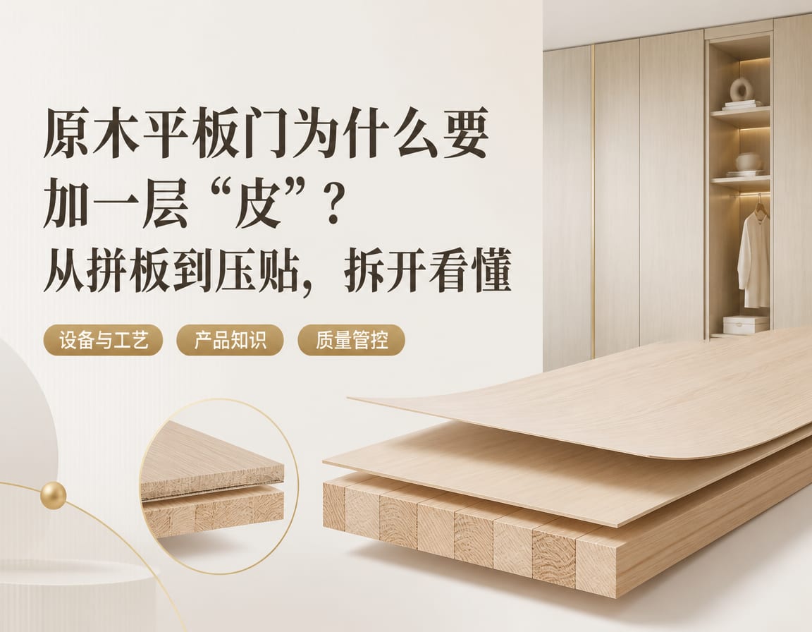 原木平板门为什么要加一层“皮”？从拼板到压贴，拆开看懂
