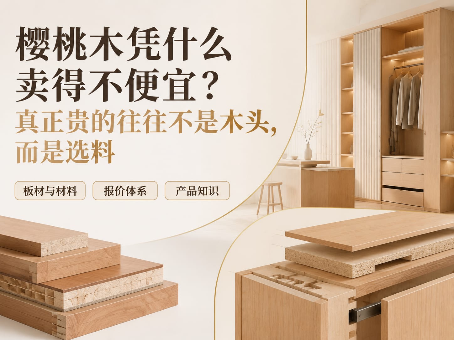 樱桃木凭什么卖得不便宜?真正贵的往往不是木头,而是选料