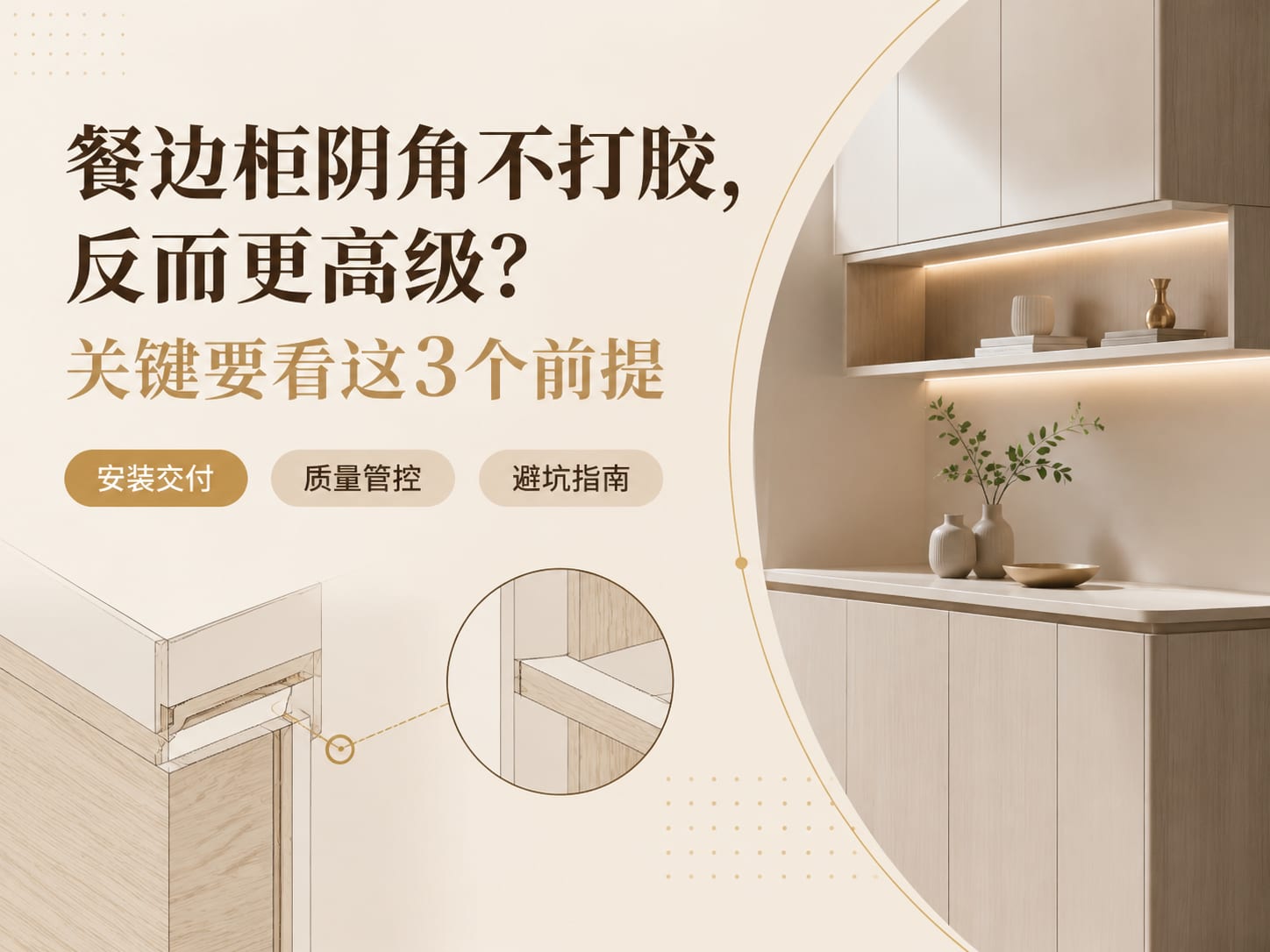 餐边柜阴角不打胶，反而更高级？关键要看这3个前提