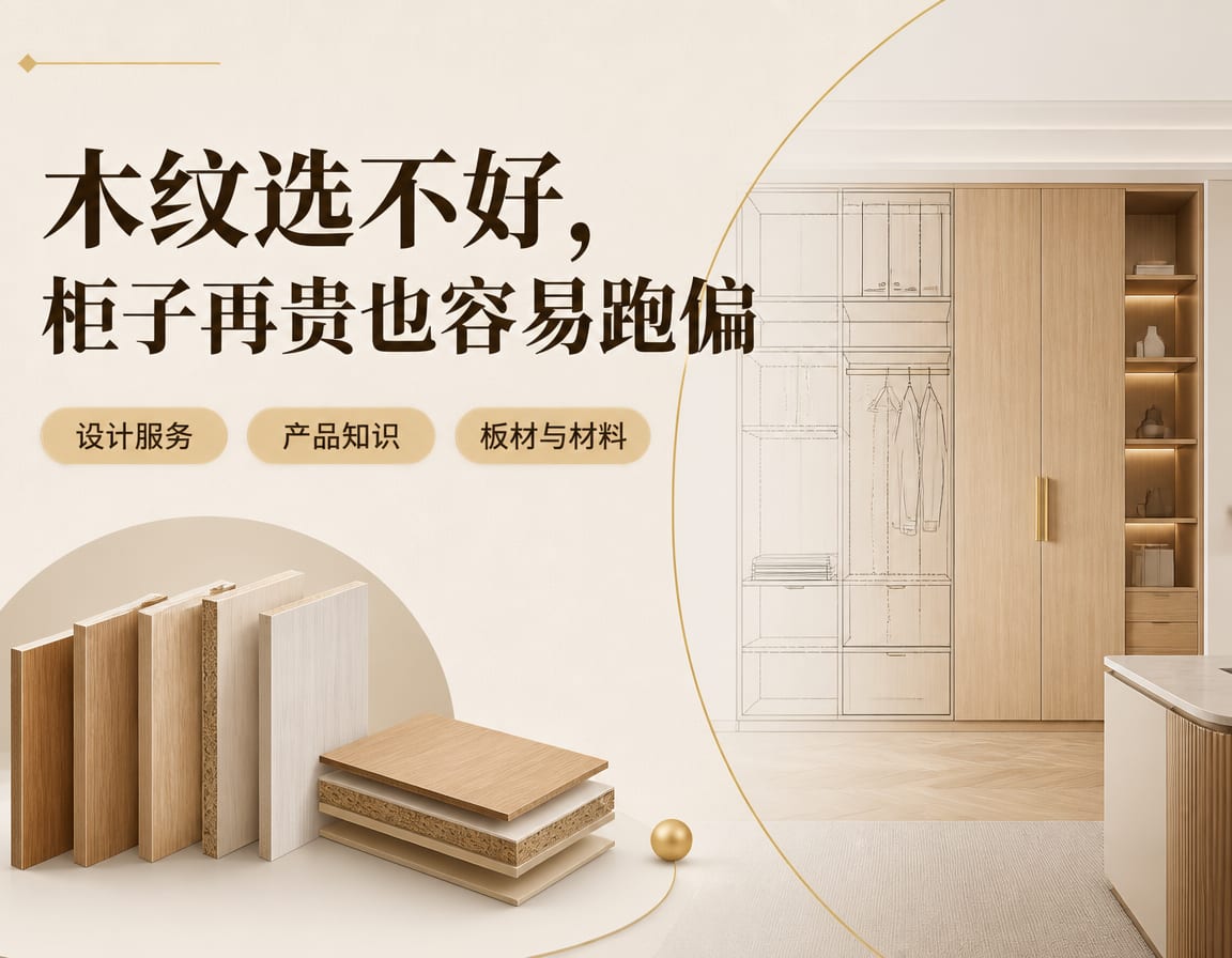 木纹选不好，柜子再贵也容易跑偏