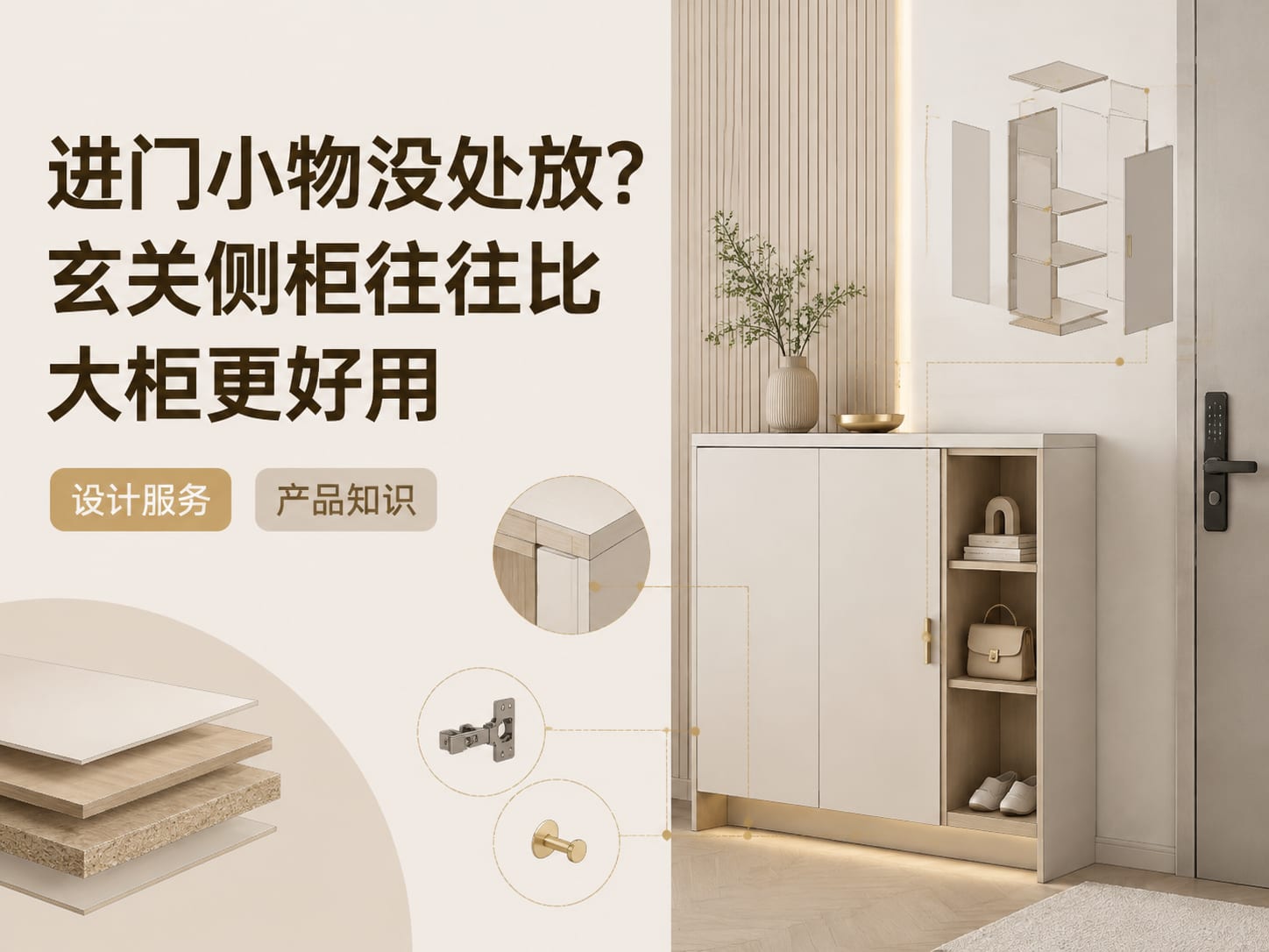 进门小物没处放?玄关侧柜往往比大柜更好用