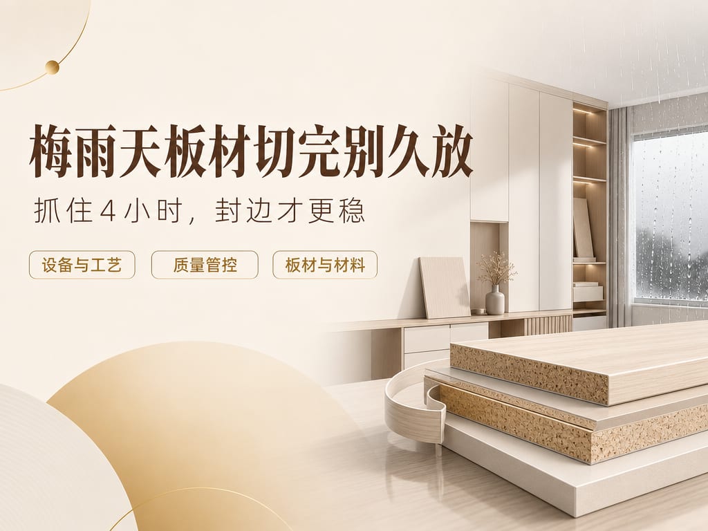 梅雨天板材切完别久放:抓住4小时,封边才更稳