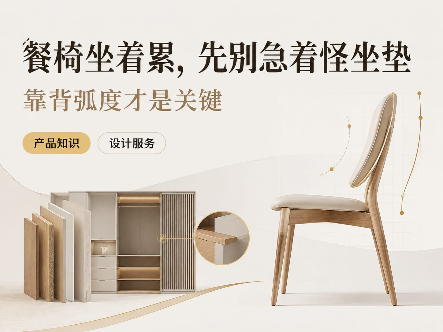 餐椅坐着累,先别急着怪坐垫:靠背弧度才是关键