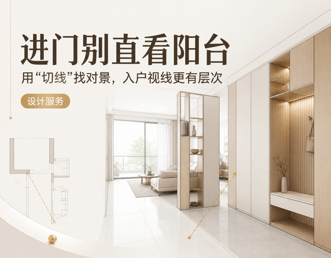 进门别直看阳台：用“切线”找对景，入户视线更有层次