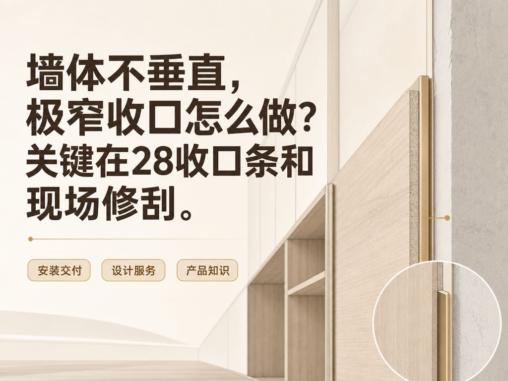 墙体不垂直，极窄收口怎么做？关键在28收口条和现场修刮