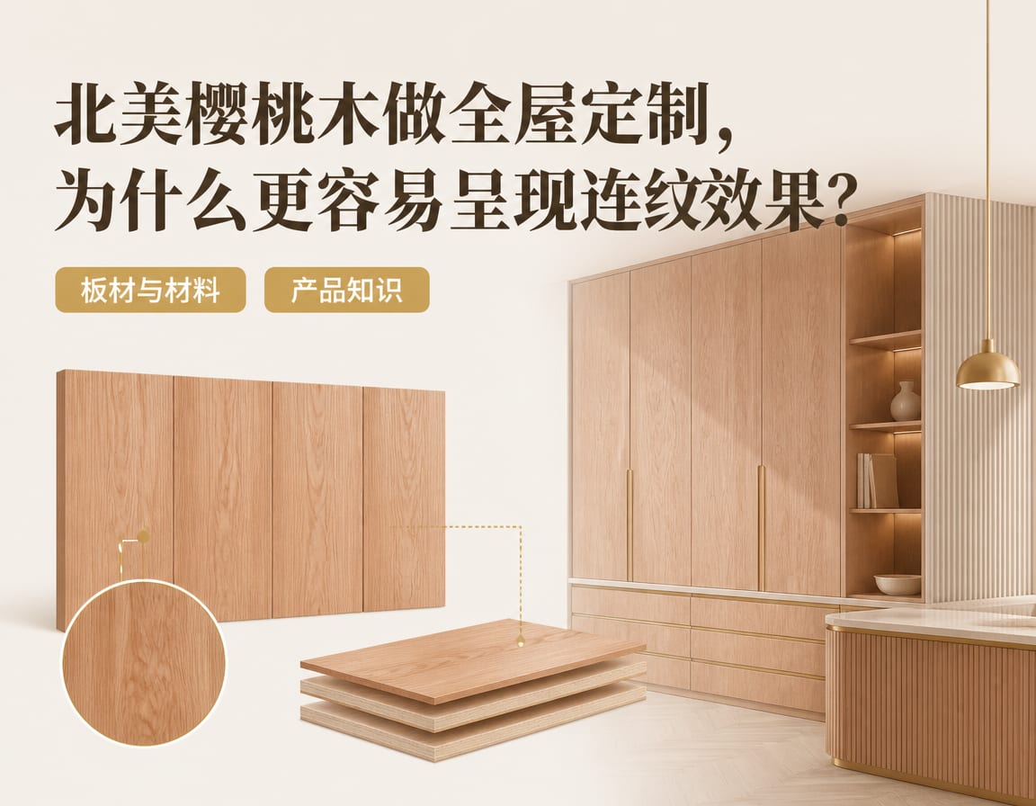 北美樱桃木做全屋定制，为什么更容易呈现连纹效果？