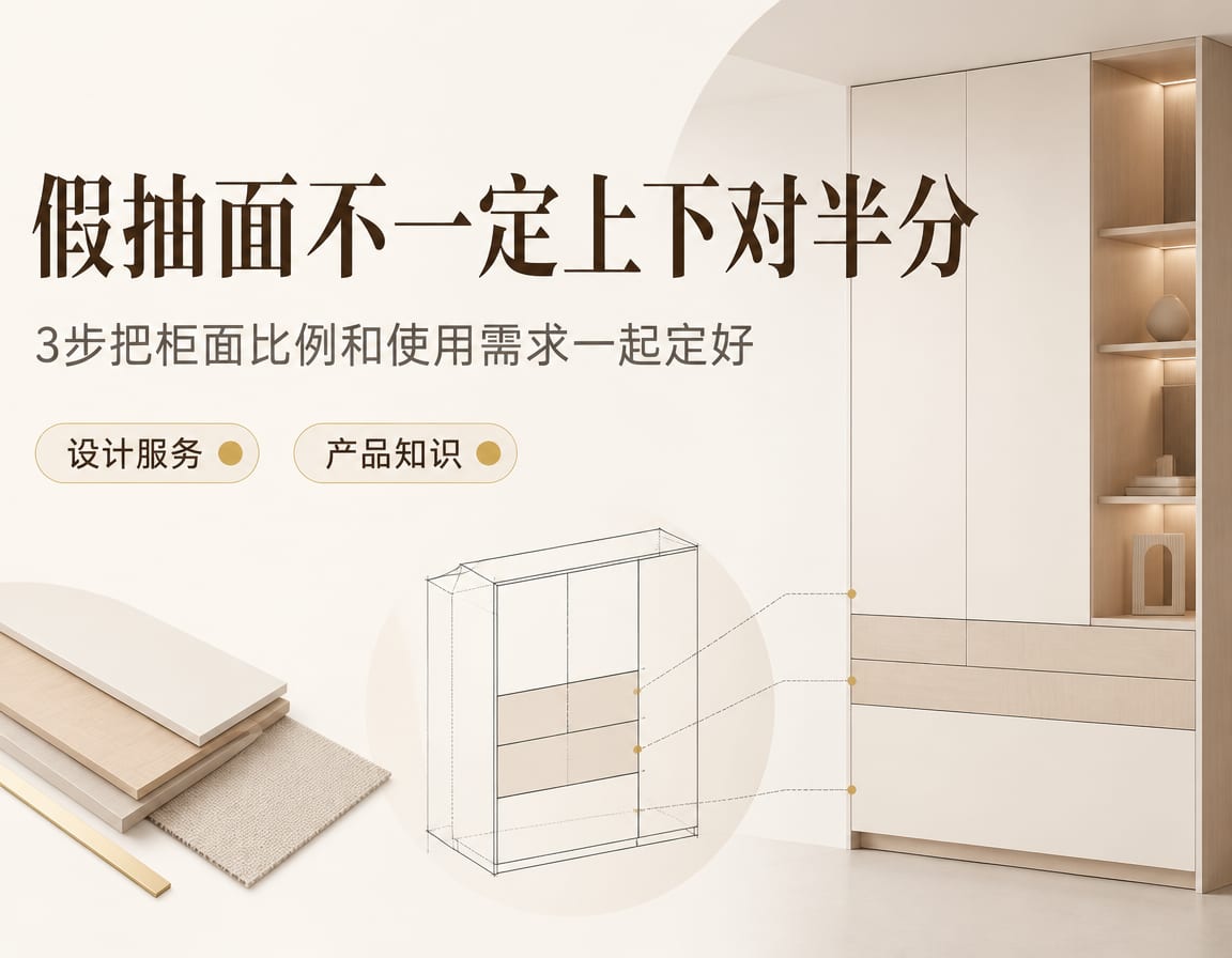假抽面不一定上下对半分:3步把柜面比例和使用需求一起定好