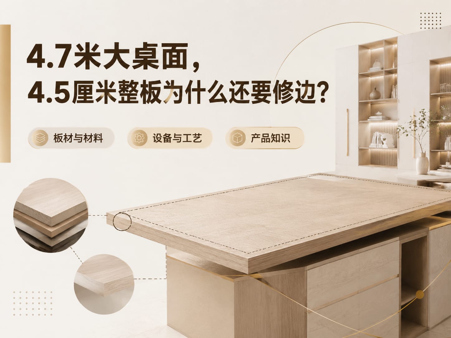 4.7米大桌面,4.5厘米整板为什么还要修边?