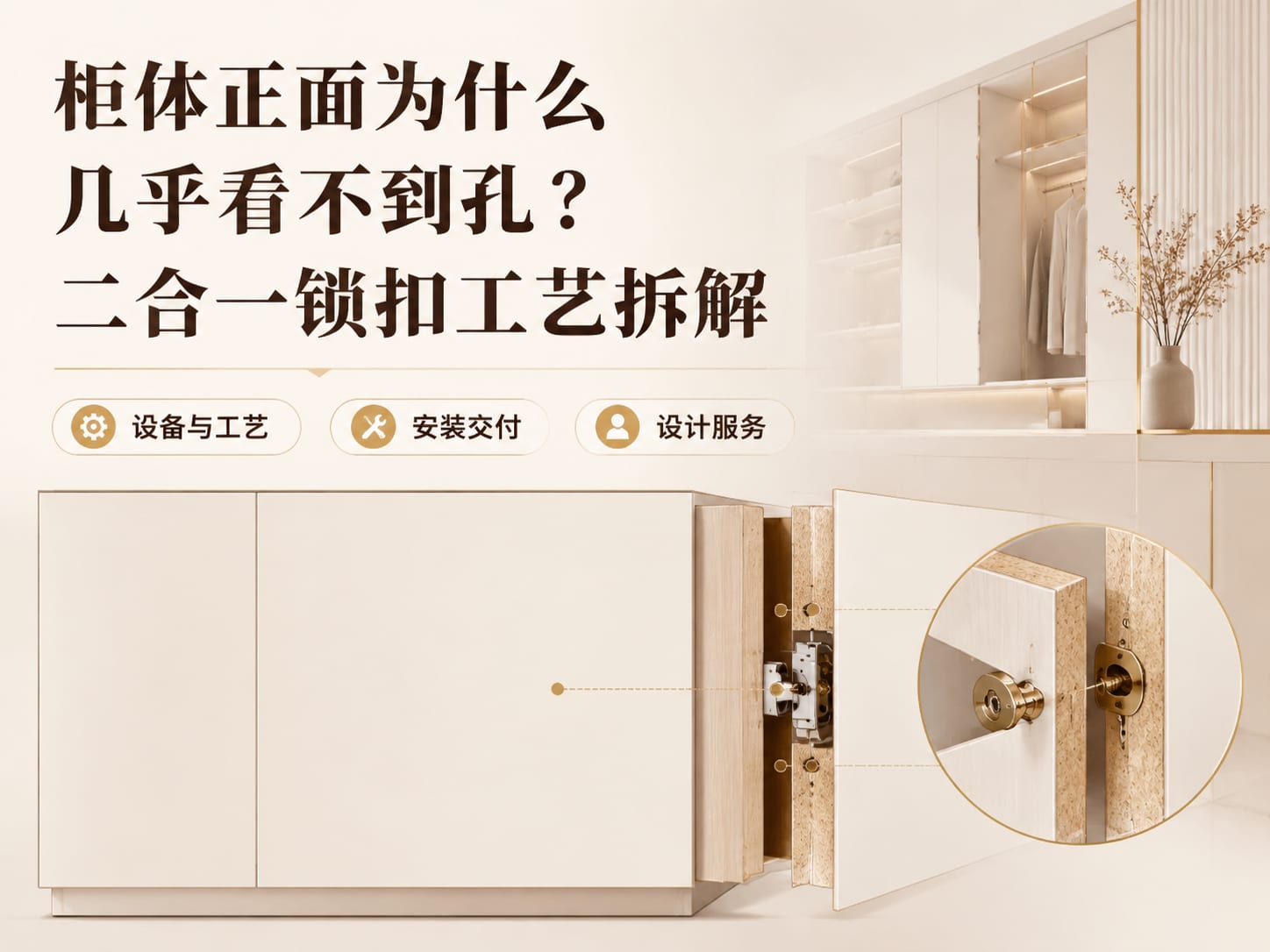 柜体正面为什么几乎看不到孔？二合一锁扣工艺拆解