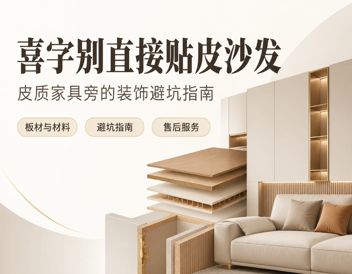喜字别直接贴皮沙发：皮质家具旁的装饰避坑指南