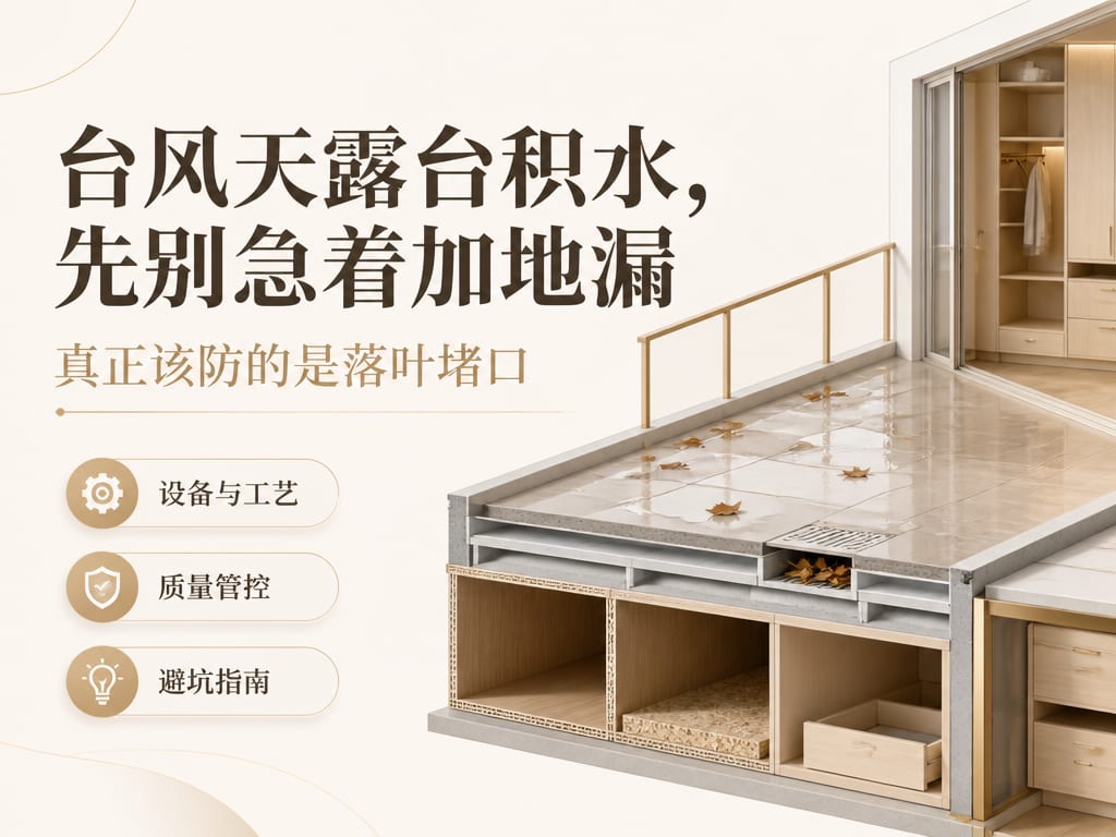 台风天露台积水，先别急着加地漏：真正该防的是落叶堵口