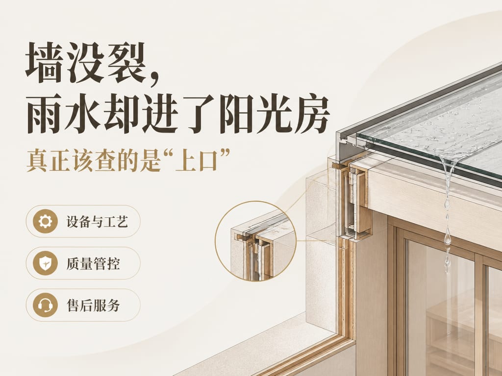 墙没裂，雨水却进了阳光房：真正该查的是“上口”
