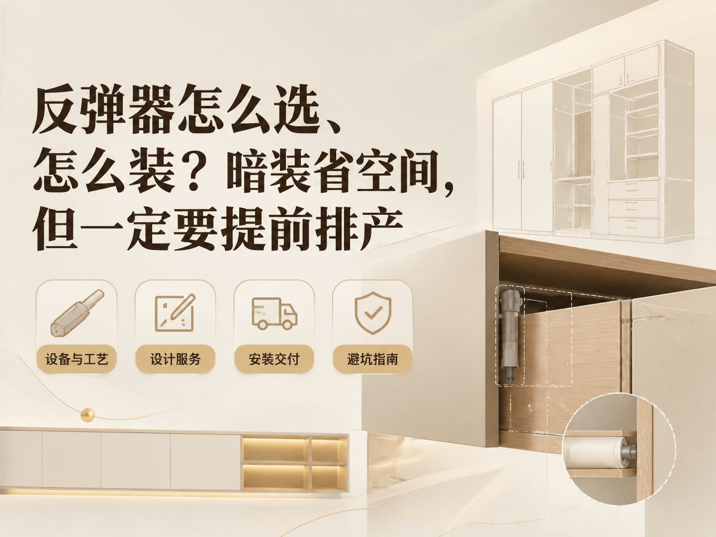 反弹器怎么选、怎么装？暗装省空间，但一定要提前排产