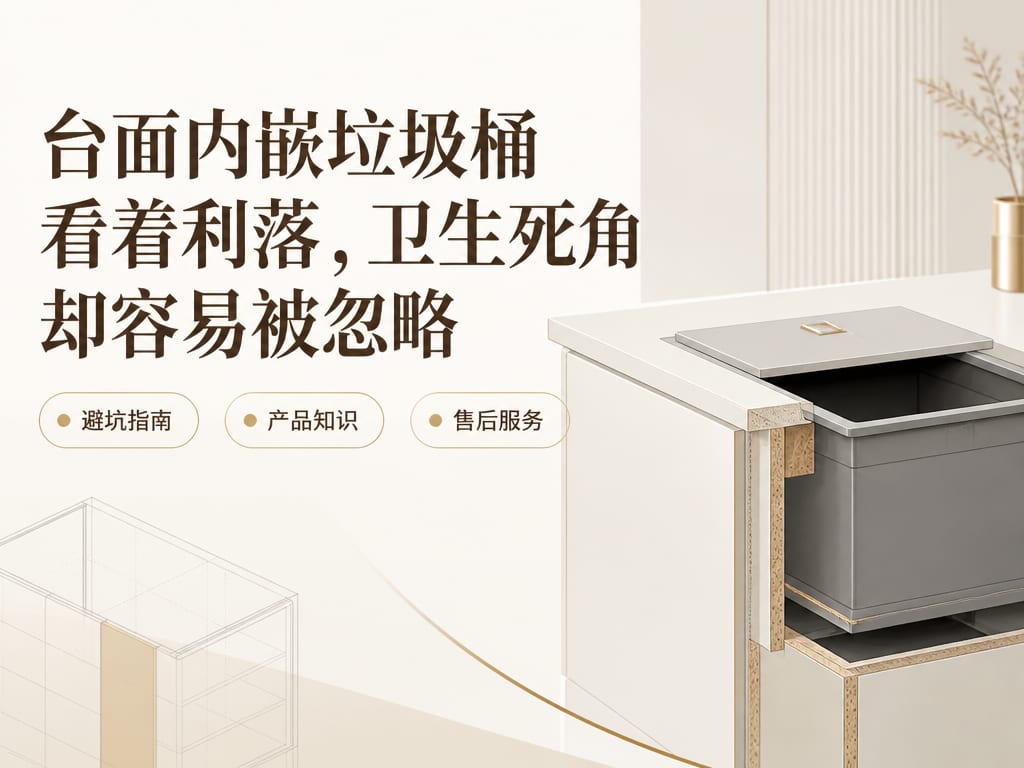 台面内嵌垃圾桶看着利落,卫生死角却容易被忽略