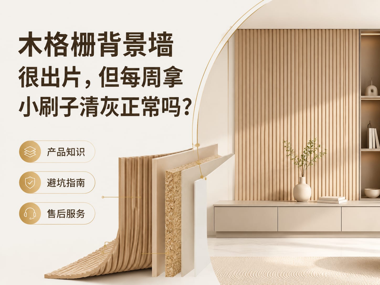 木格栅背景墙很出片,但每周拿小刷子清灰正常吗?