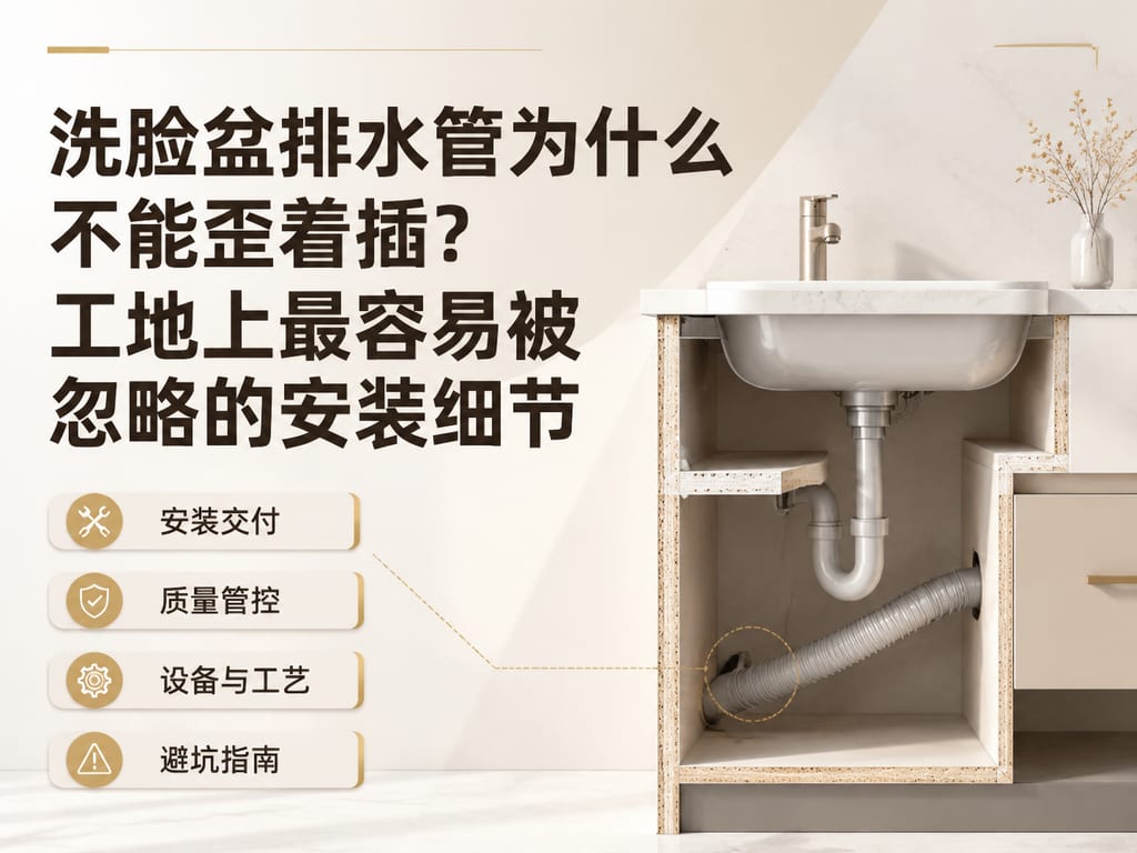 洗脸盆排水管为什么不能歪着插？工地上最容易被忽略的安装细节