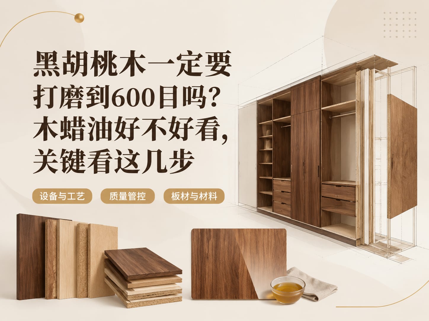 黑胡桃木一定要打磨到600目吗？木蜡油好不好看，关键看这几步
