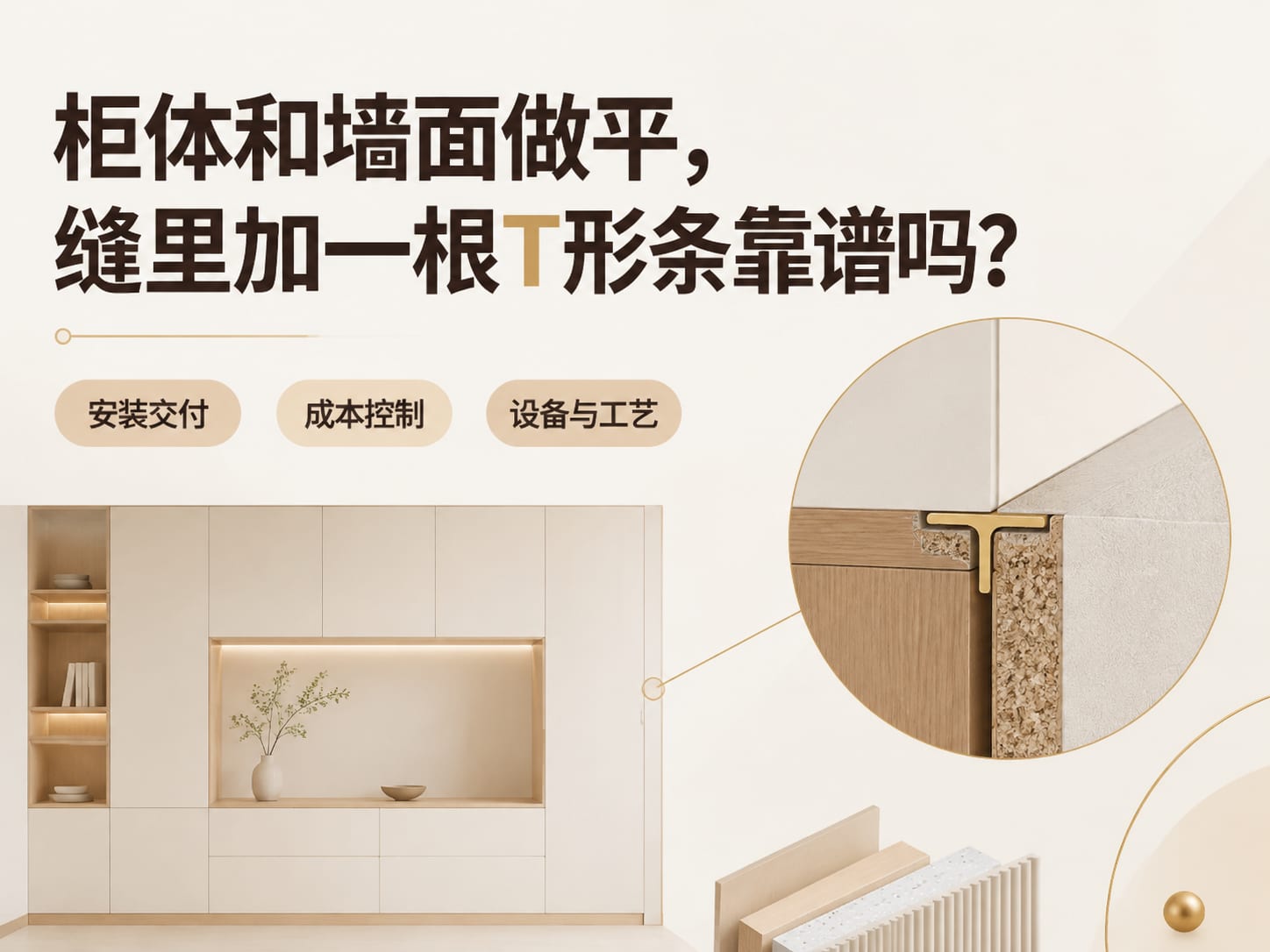 柜体和墙面做平，缝里加一根T形条靠谱吗？