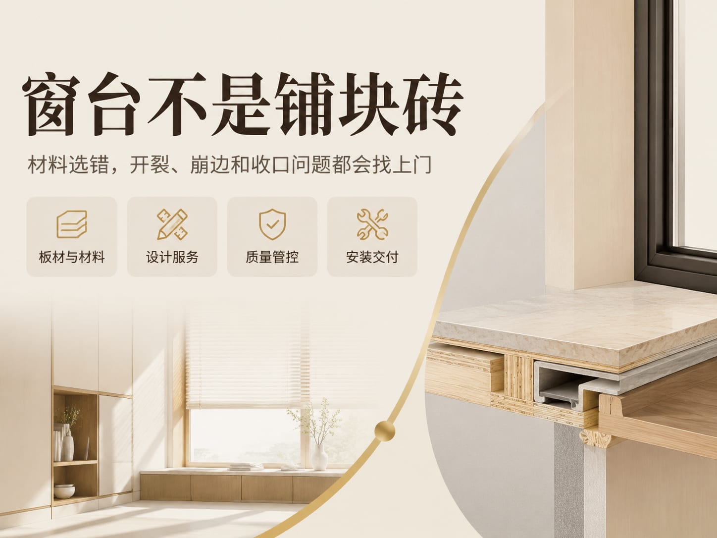 窗台不是铺块砖:材料选错,开裂、崩边和收口问题都会找上门