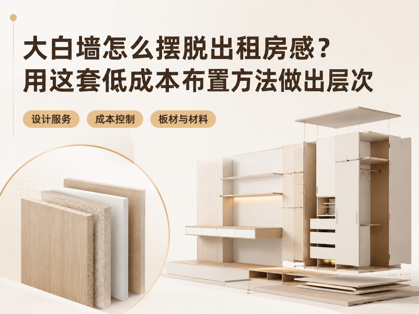 大白墙怎么摆脱出租房感？用这套低成本布置方法做出层次