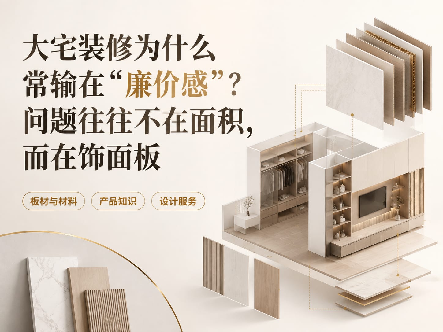 大宅装修为什么常输在“廉价感”?问题往往不在面积,而在饰面板