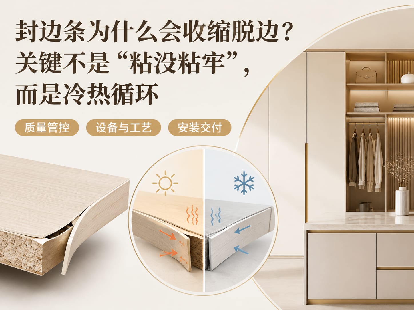封边条为什么会收缩脱边？关键不是“粘没粘牢”，而是冷热循环
