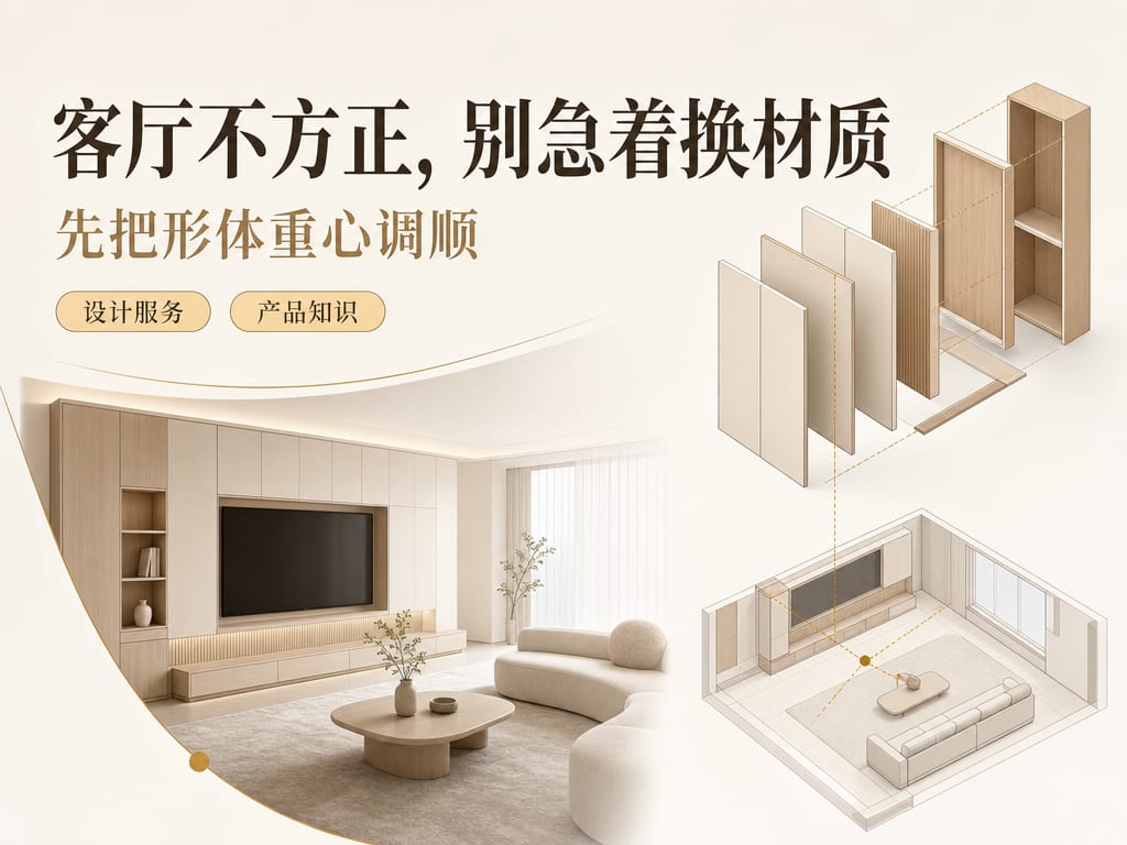 客厅不方正，别急着换材质：先把形体重心调顺