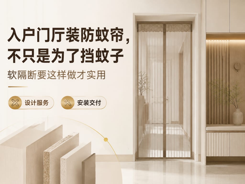 入户门厅装防蚊帘,不只是为了挡蚊子:软隔断要这样做才实用