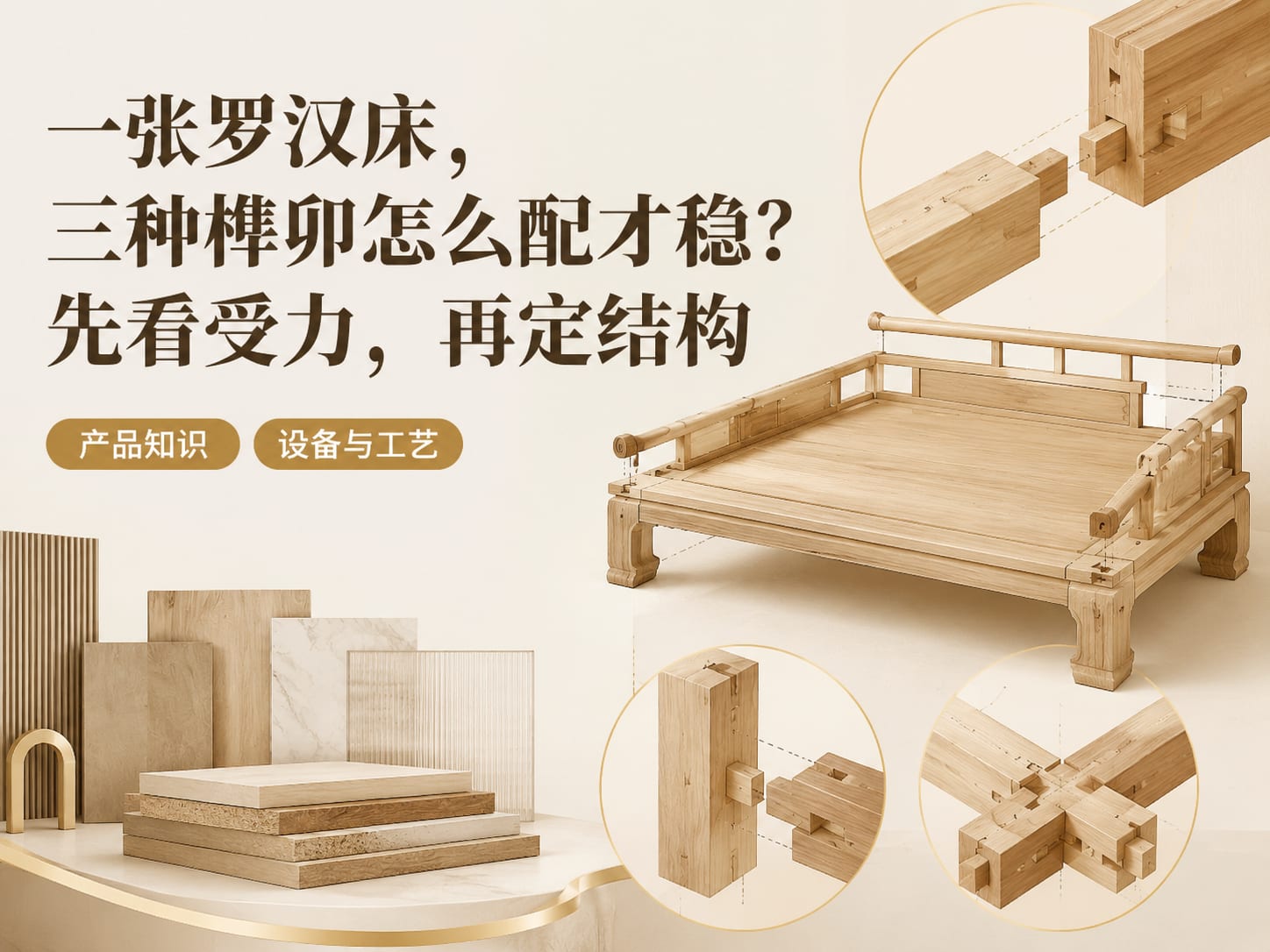 一张罗汉床，三种榫卯怎么配才稳？先看受力，再定结构