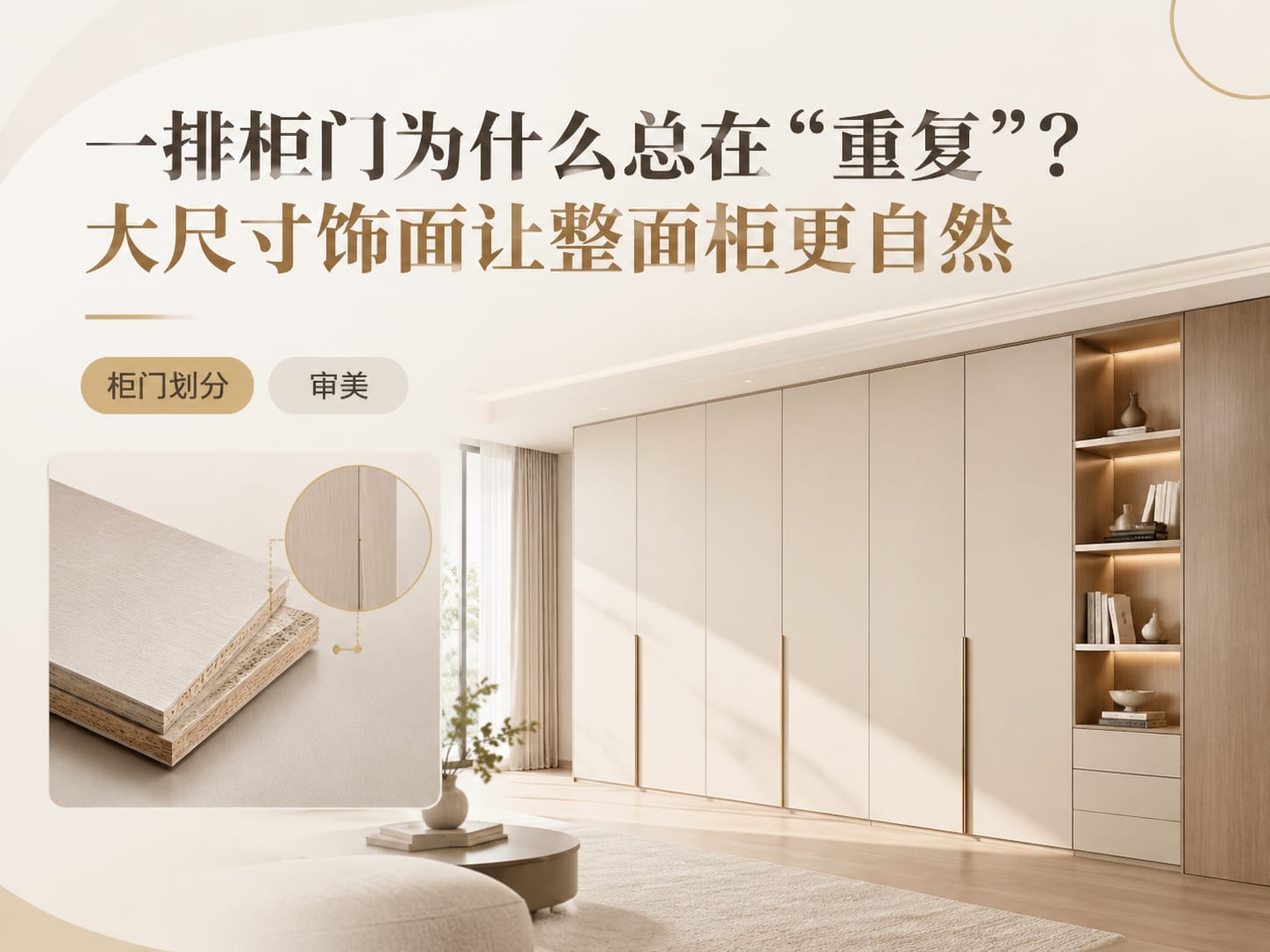 一排柜门为什么总在“重复”？大尺寸饰面让整面柜更自然