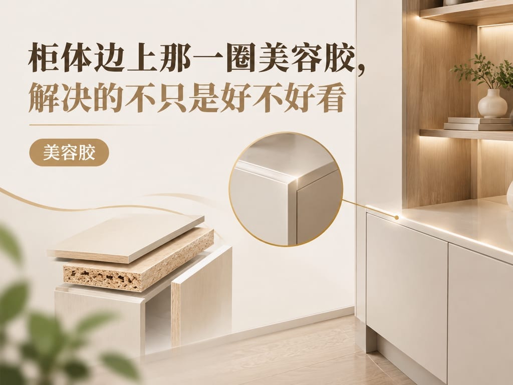 柜体边上那一圈美容胶,解决的不只是好不好看