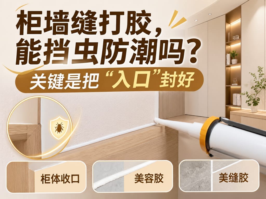 柜墙缝打胶,能挡虫防潮吗?关键是把“入口”封好