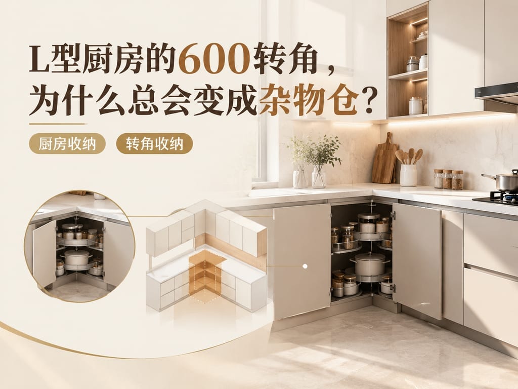L型厨房的600转角,为什么总会变成杂物仓?