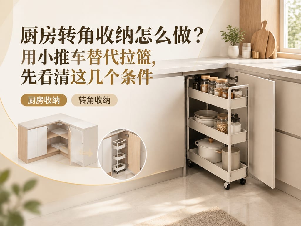 厨房转角收纳怎么做?用小推车替代拉篮,先看清这几个条件