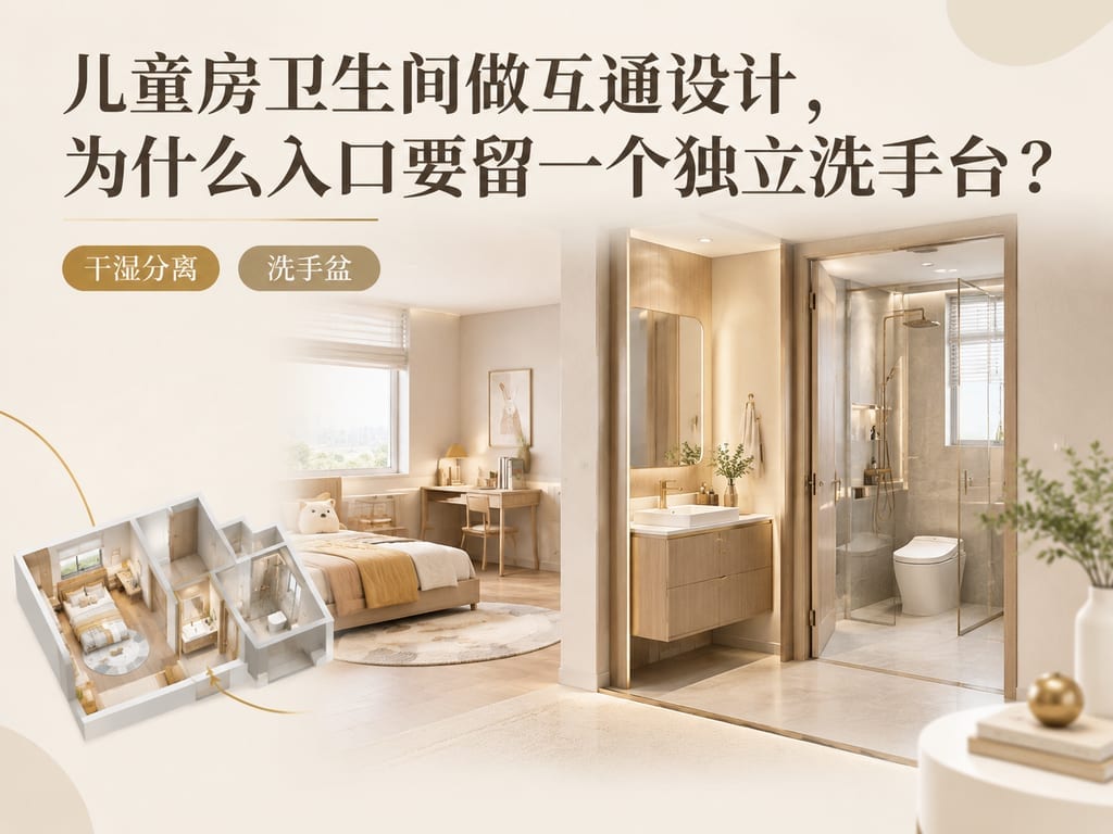 儿童房卫生间做互通设计,为什么入口要留一个独立洗手台?