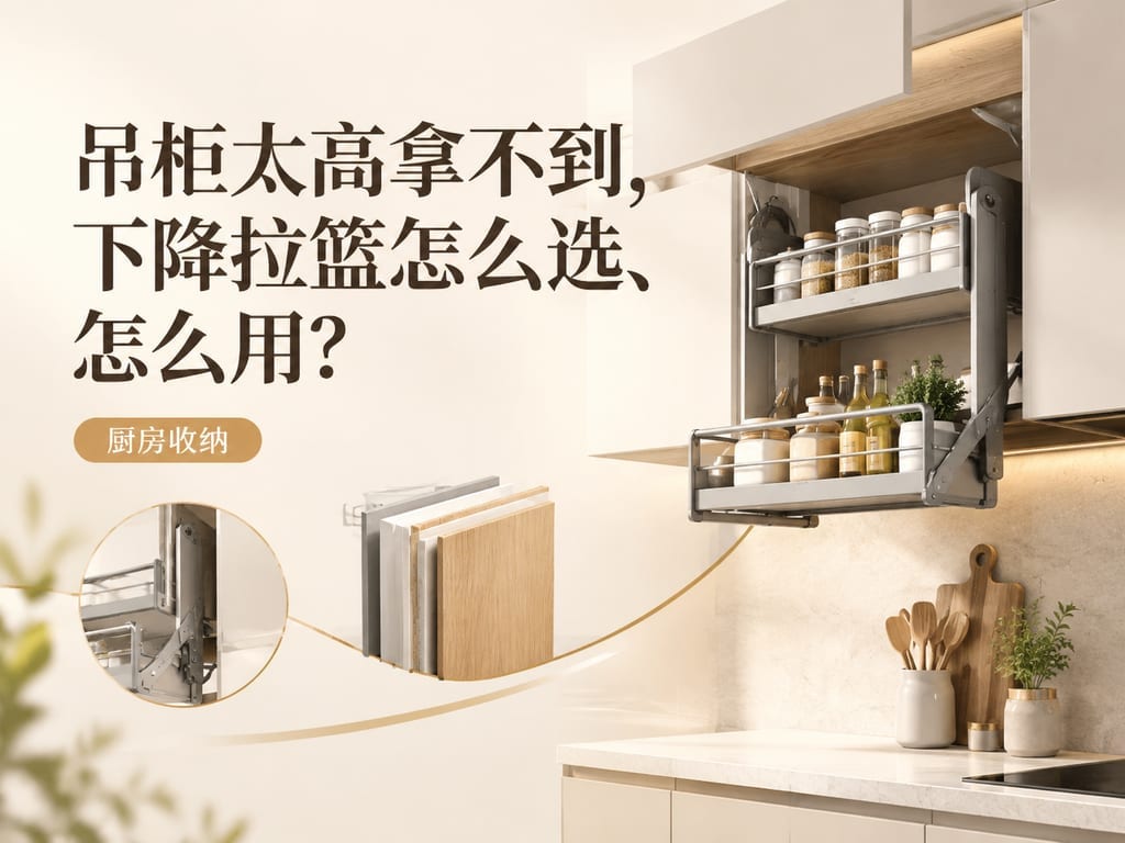 吊柜太高拿不到,下降拉篮怎么选、怎么用?