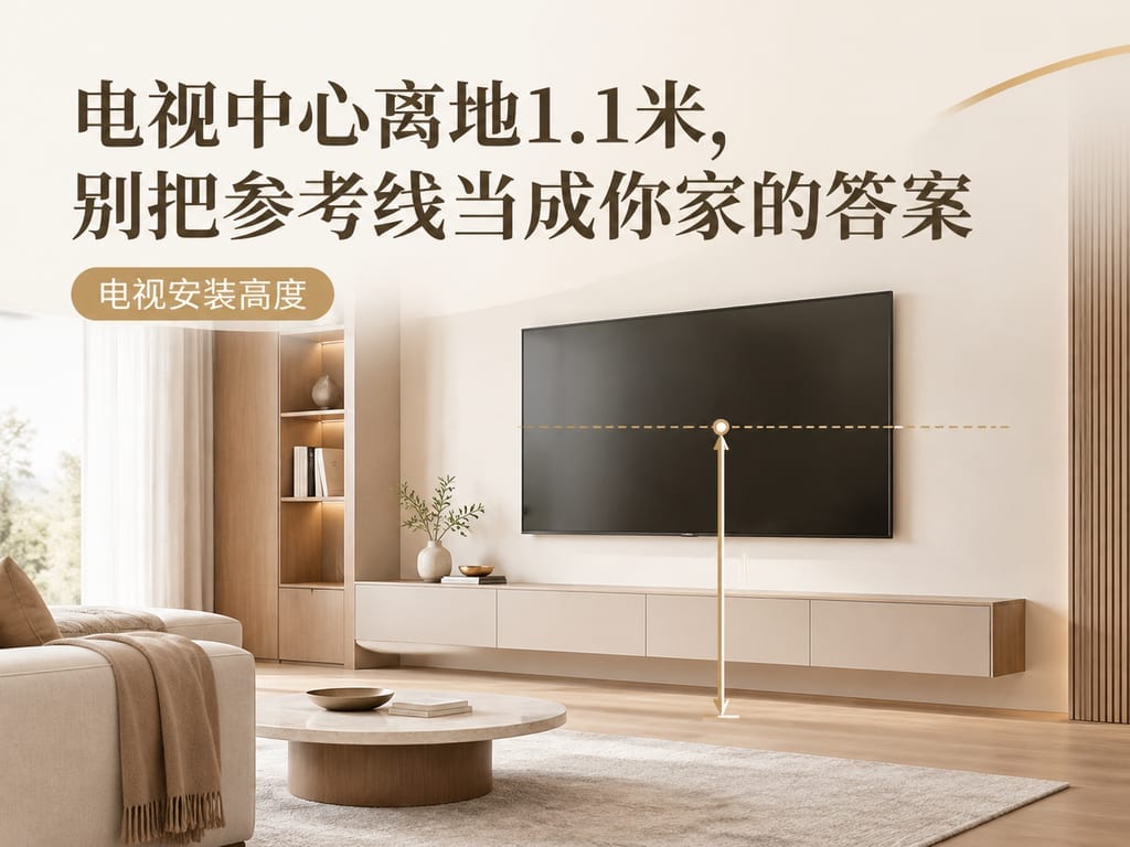 电视中心离地1.1米,别把参考线当成你家的答案