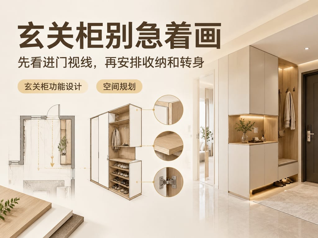 玄关柜别急着画：先看进门视线，再安排收纳和转身