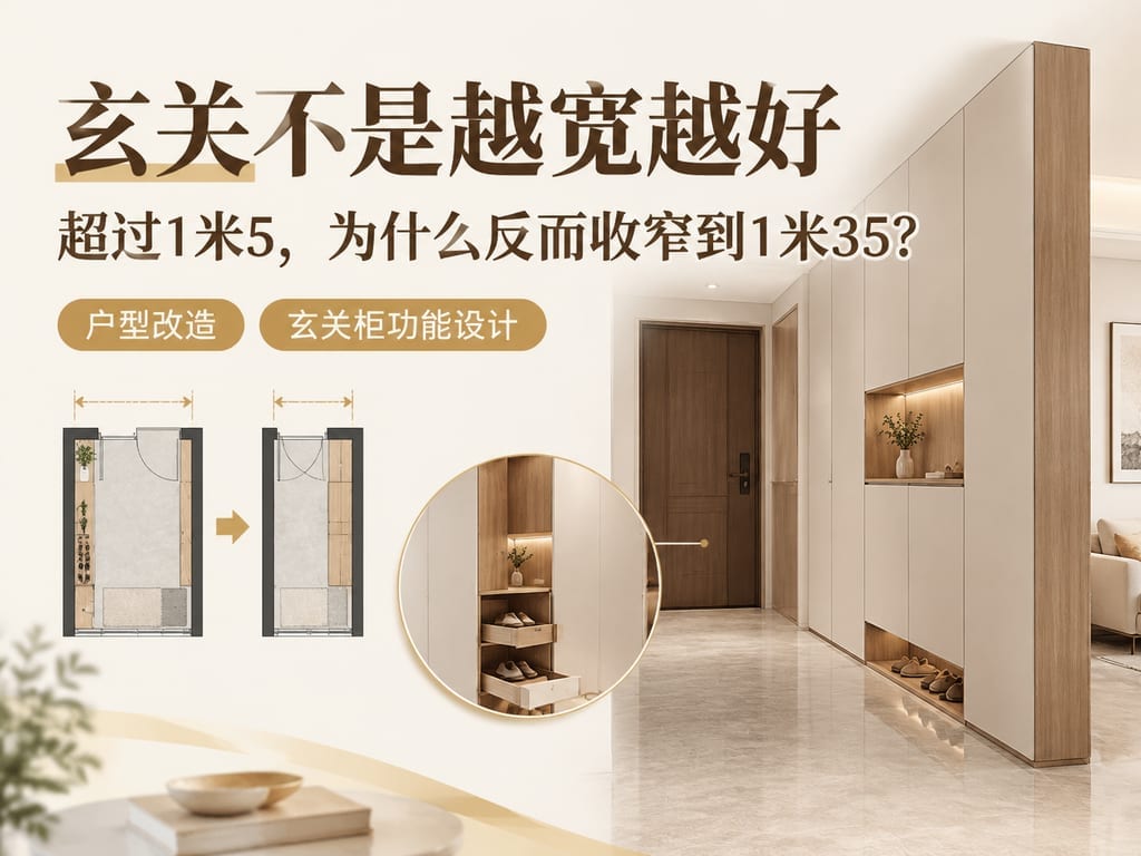 玄关不是越宽越好：超过1米5，为什么反而收窄到1米35？