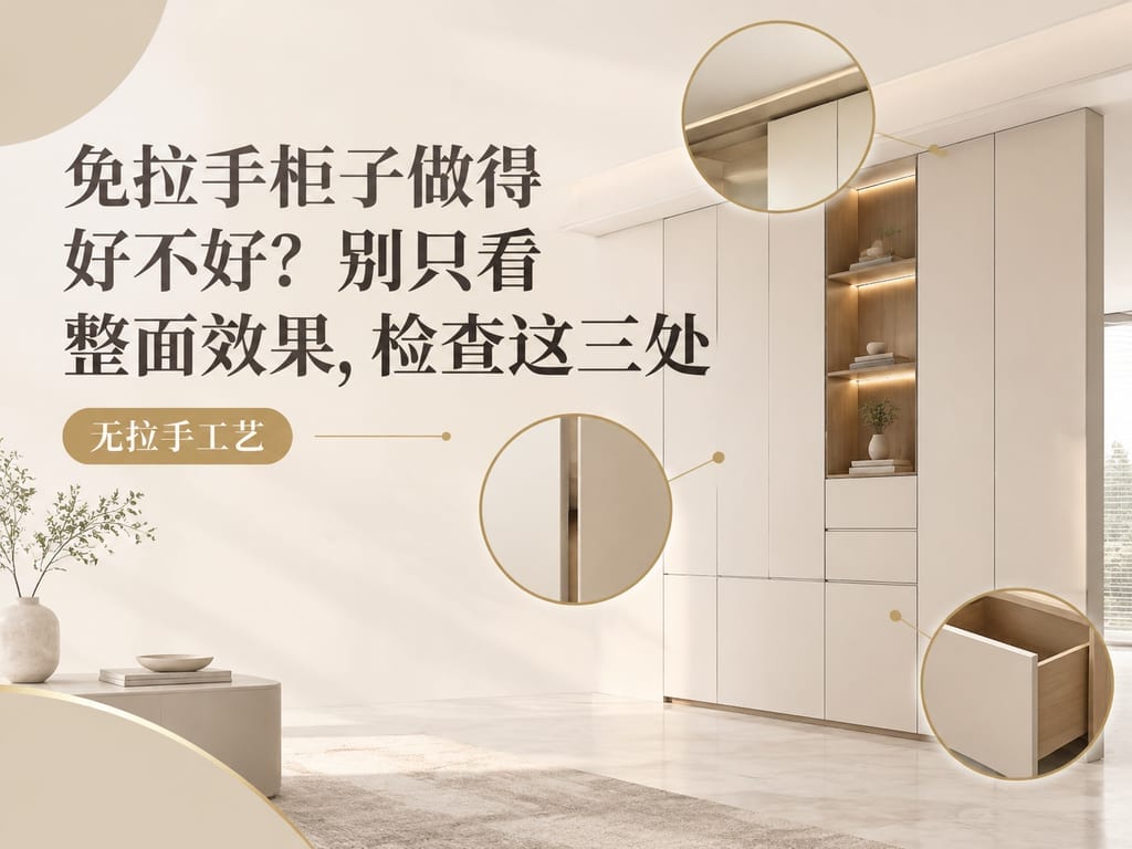 免拉手柜子做得好不好？别只看整面效果，检查这三处