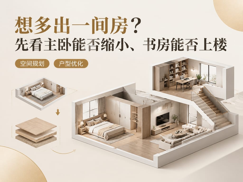 想多出一间房?先看主卧能否缩小、书房能否上楼
