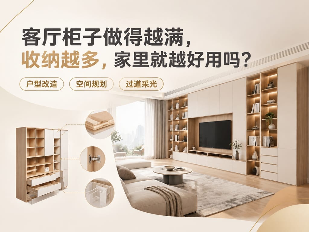 客厅柜子做得越满，收纳越多，家里就越好用吗？