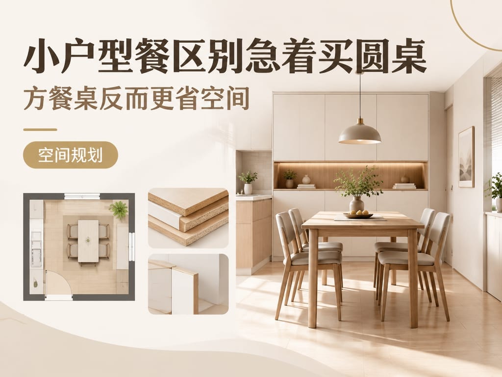 小户型餐区别急着买圆桌:方餐桌反而更省空间