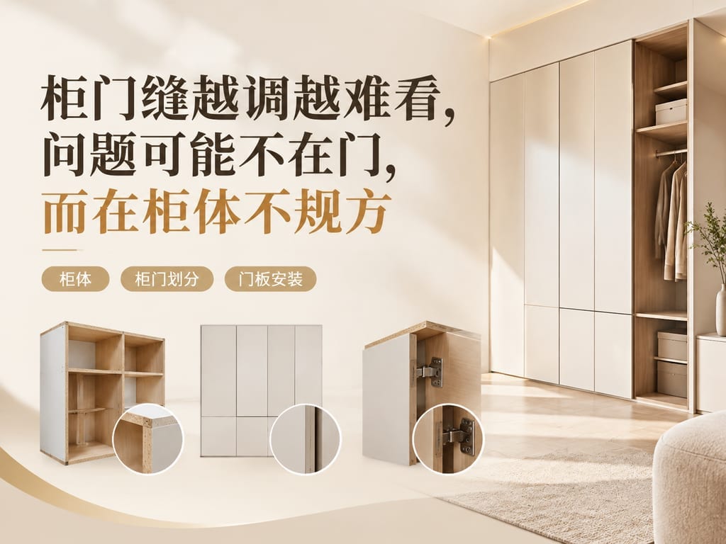 柜门缝越调越难看,问题可能不在门,而在柜体不规方