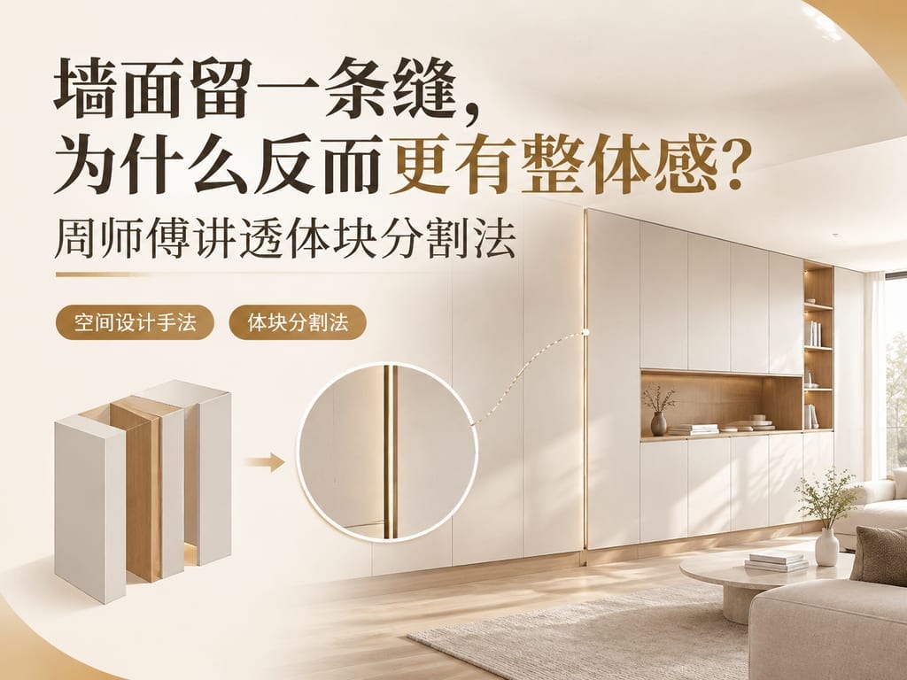 墙面留一条缝,为什么反而更有整体感?周师傅讲透体块分割法