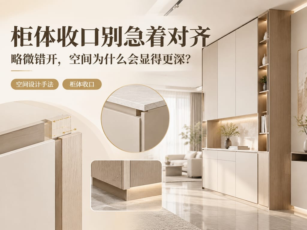 柜体收口别急着对齐：略微错开，空间为什么会显得更深？