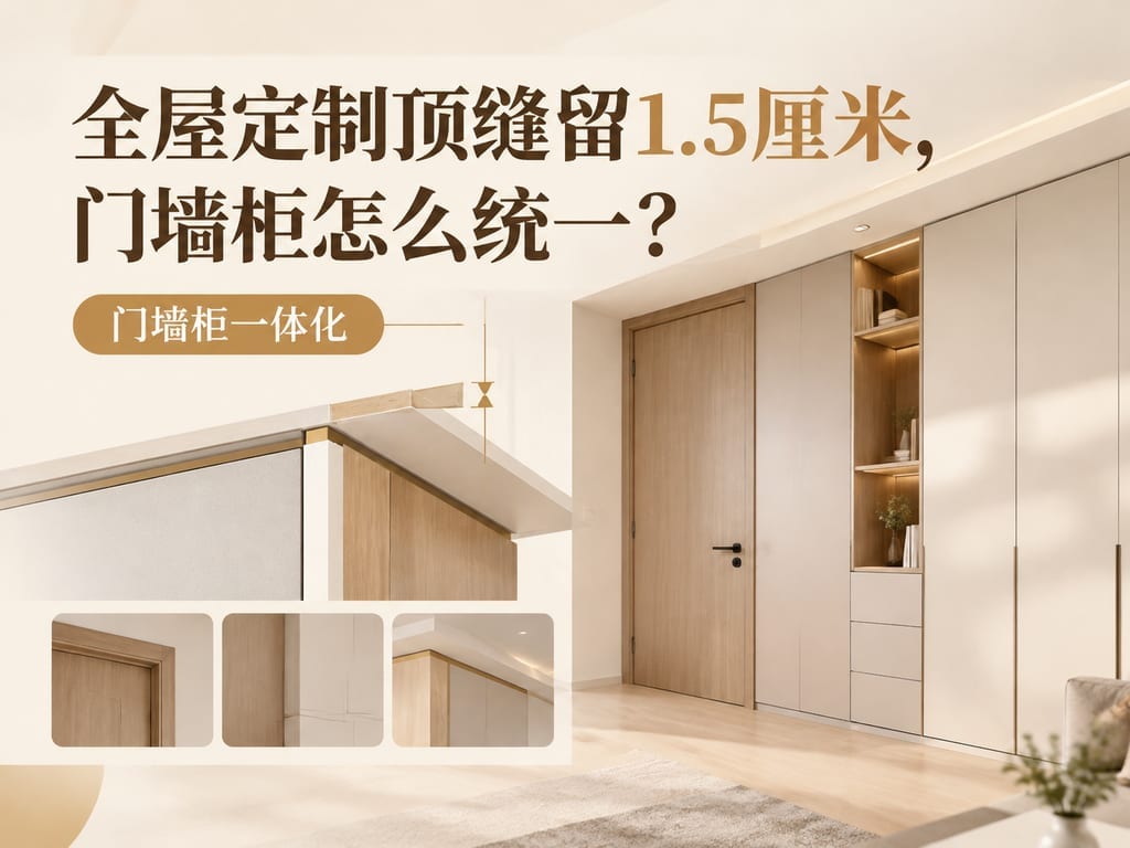 全屋定制顶缝留1.5厘米，门墙柜怎么统一？