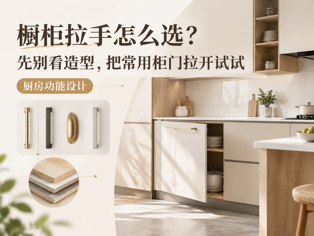 橱柜拉手怎么选？先别看造型，把常用柜门拉开试试