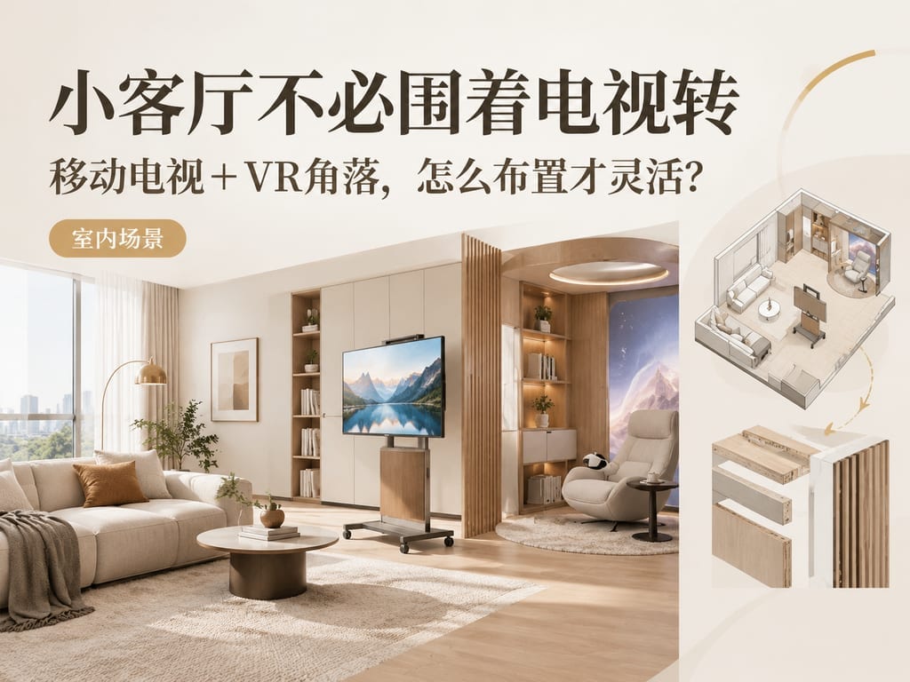 小客厅不必围着电视转:移动电视+VR角落,怎么布置才灵活?